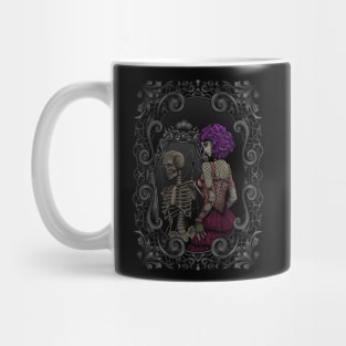 Skeleton mirror image of gothic lady - inside dead - Gothic Mug